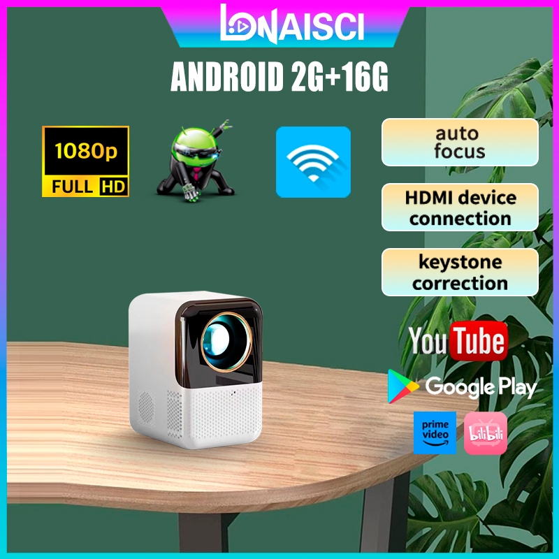 LONAISCI X10 Mini Projector for Phone FULL HD 1080P Android WIFI Bluetooth LCD Portable Projector Supports Smartphone Screen Sync