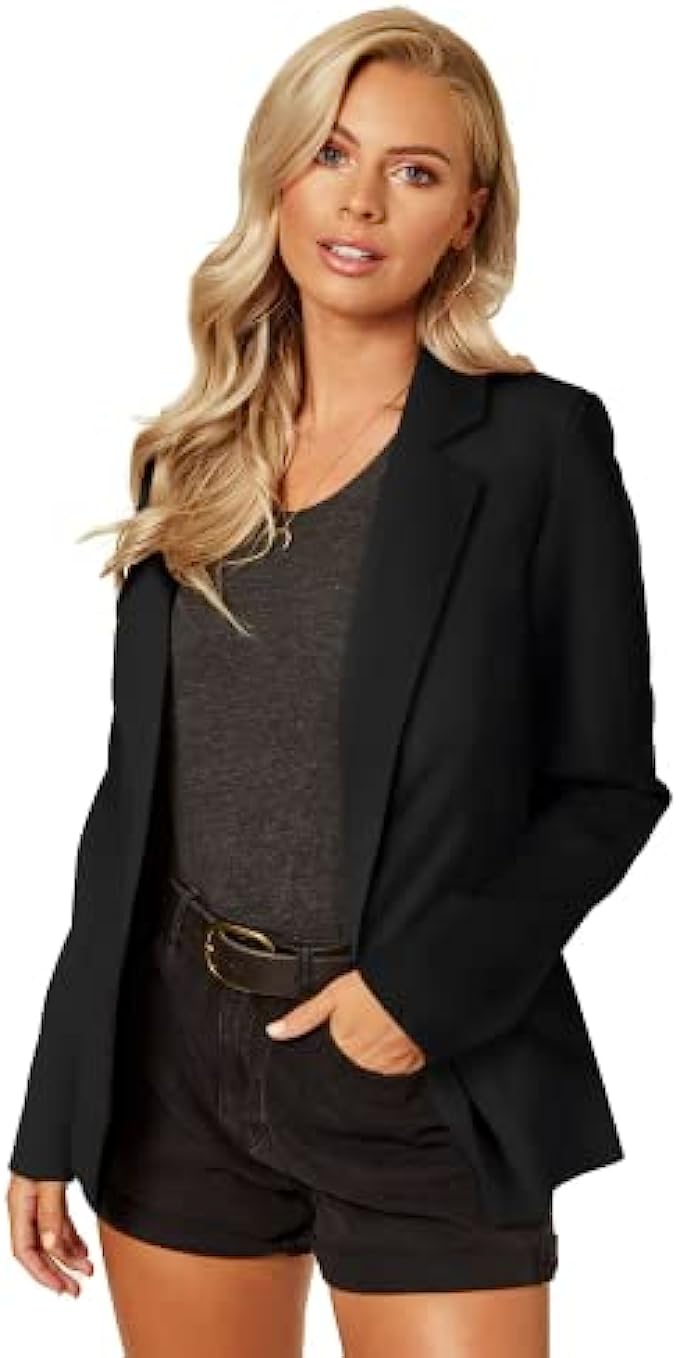 UNIQUE 21 Women's One Button Boyfriend Blazer for Work Casual - Ladies Jackets Outfits Suits for Work