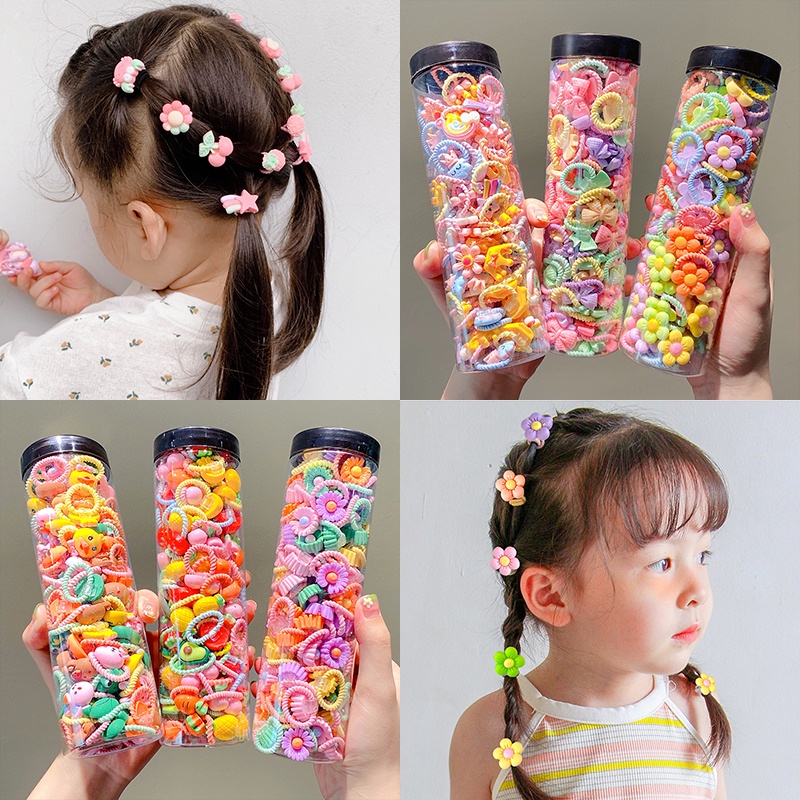 10/20Pcs Korean Style Baby Girls Elastic Rubber Hair Band Baby Cute Ponytail Set Hair Tie Set