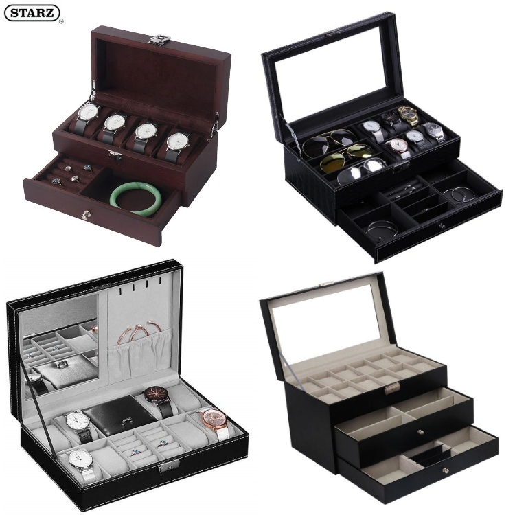 [ STARZ ] 16 Assorted Models - Watch Jewelry Spectacles Storage Organizer Display Box / Wood Watch Boxes / Jewelry Case