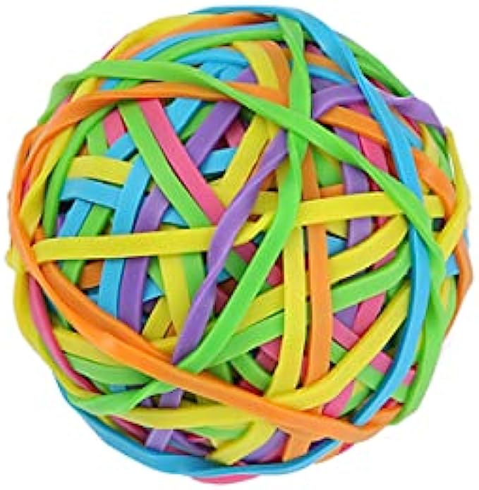 HARUBRO Rubber Bands Ball for Rainbow Colorful Office Supplies (170 Bands around) Funny Desk Gifts Ideas for Coworkers Women