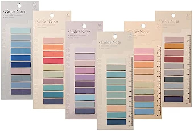 NETEHA Index Tabs 60 Colors Page Markers 1200 Pieces Colorful Writable Tabs 6 Sheets Sticky Note Tabs for Annotating Books File Classification