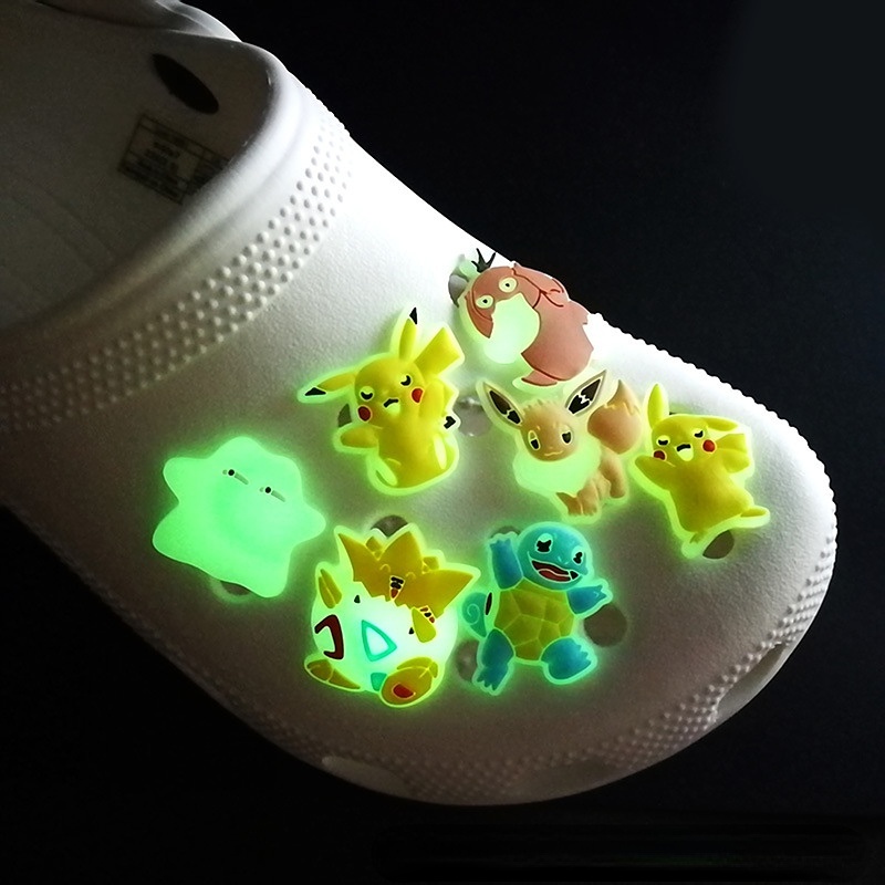 New luminous Pikachu crocs jibbitz crocs charm DIY jewelry Kids Women's Shoe Decoration accessories surprise gift