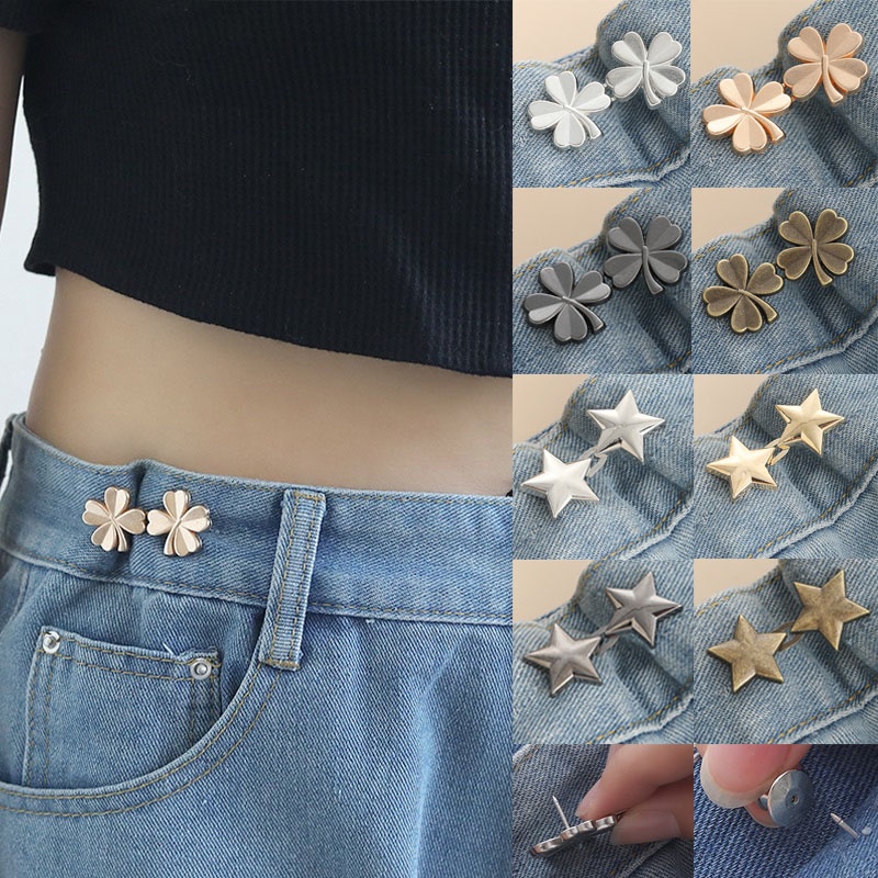 Pair of Little Stars Waist Buckle Detachable Belt Elastic Adjuster Four-leaf Clover Fashion Clothing Accessories Wholesale